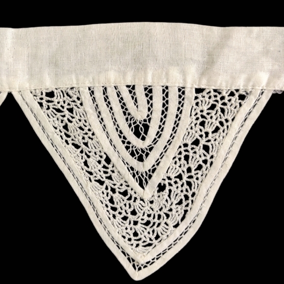 Antique Collar, Hand Made Linen, Vintage Hand Knitted Collar - Picture 4 of 9